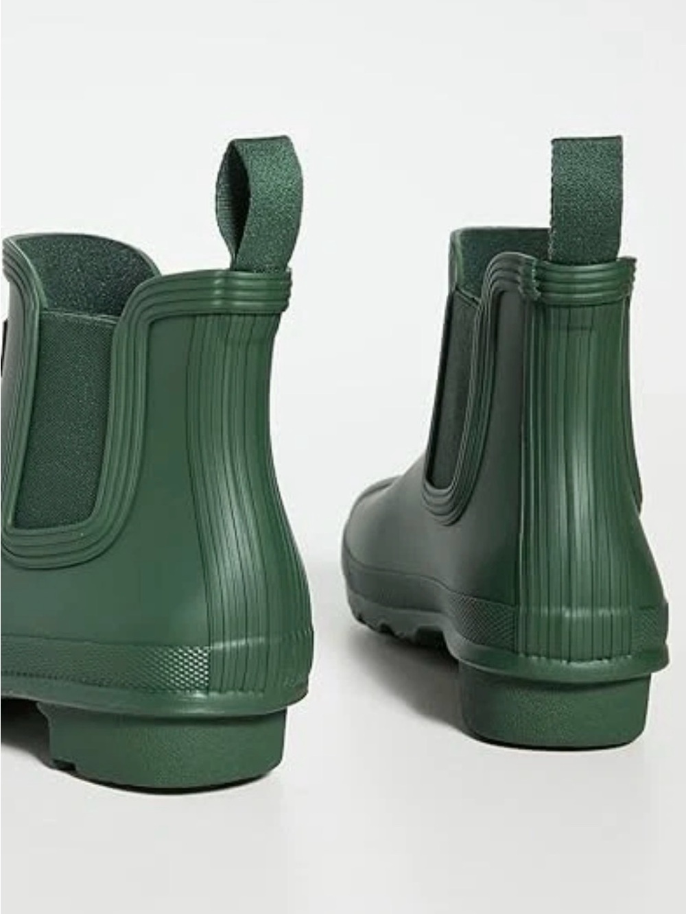 Hunter Short Chelsea Rain Boots in Dark Green with Red Logo Accent size 10 new - Picture 3 of 5